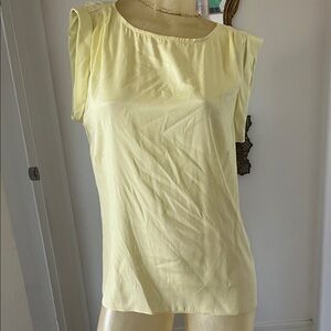 Alice + Olivia Light Yellow Silk Blend Blouse